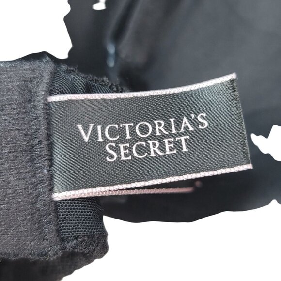 Victoria's Secret Underwire Demi Bra Black 38D Lace Overlay Light Padding Adj - Picture 8 of 10